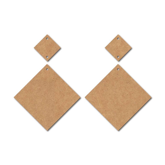Square Earrings MDF Design 1