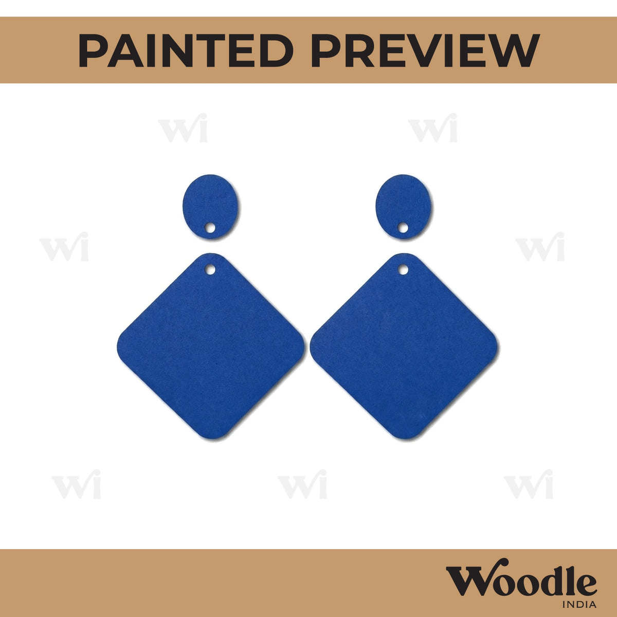 Square Earrings MDF Design 2