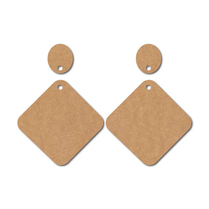 Square Earrings MDF Design 2