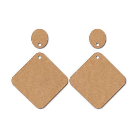 Square Earrings MDF Design 2