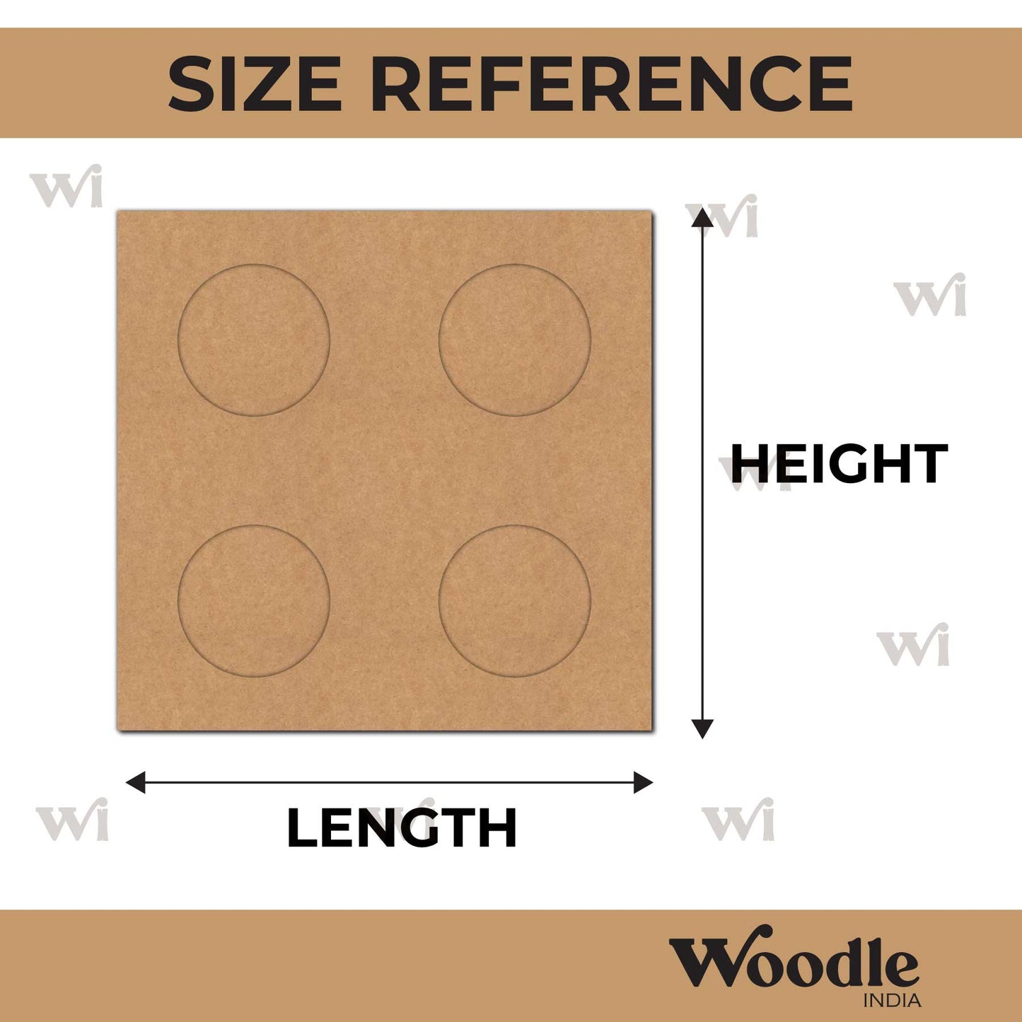 Square Multiple Diya Tealight Holder MDF Design 1