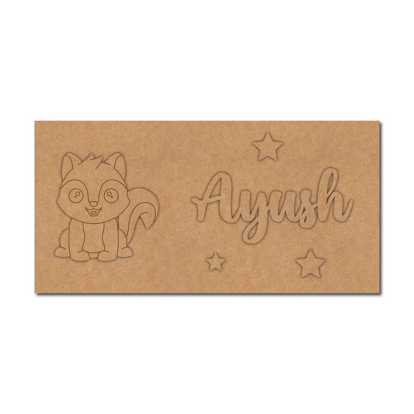 Squirrel Kids Nameplate MDF Design 1