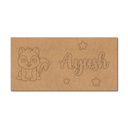 Squirrel Kids Nameplate MDF Design 1