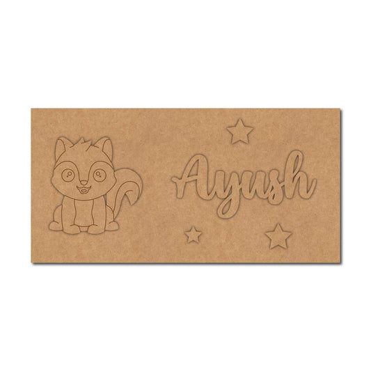 Squirrel Kids Nameplate MDF Design 1