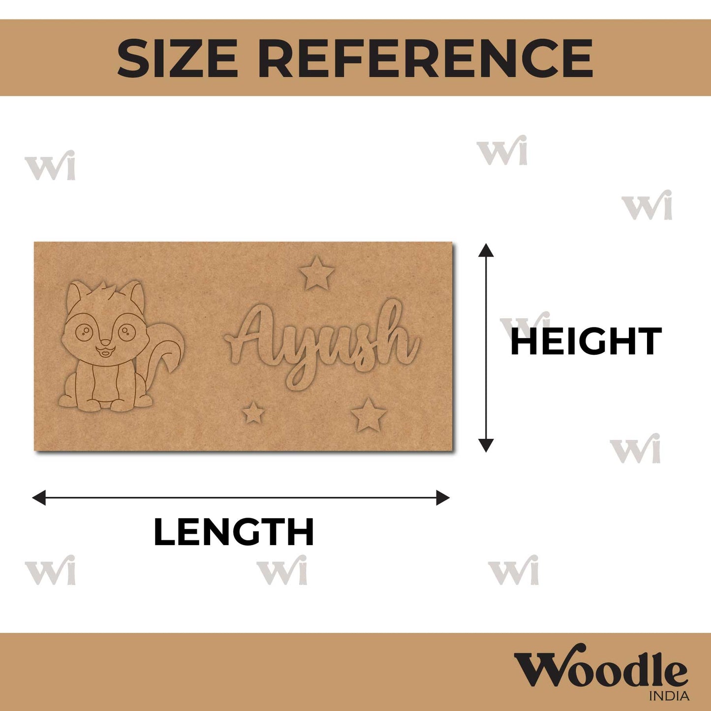 Squirrel Kids Nameplate MDF Design 1
