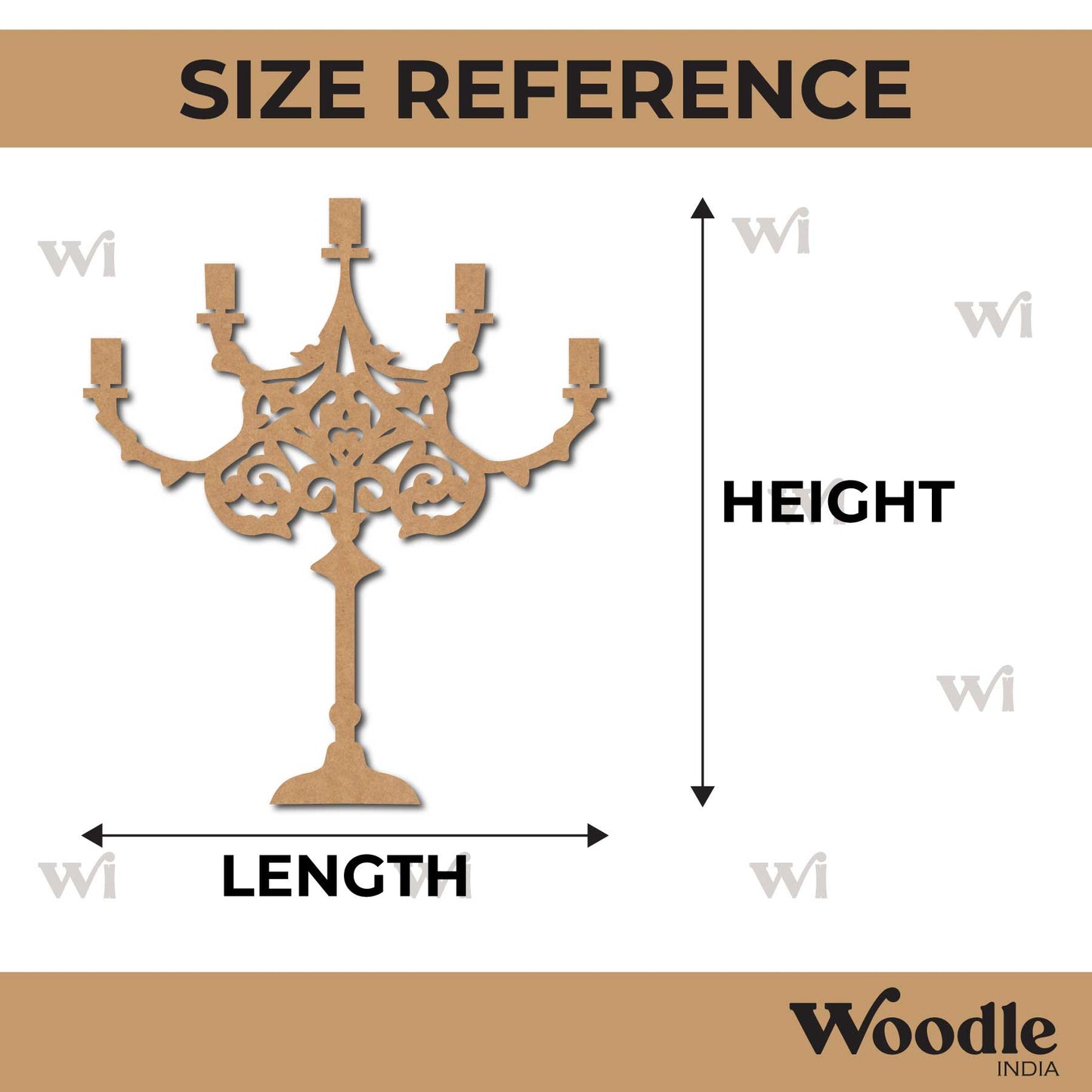 Standing Chandelier Cutout MDF Design 1