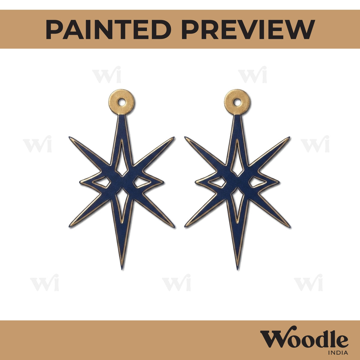 Star Earrings MDF Design 1