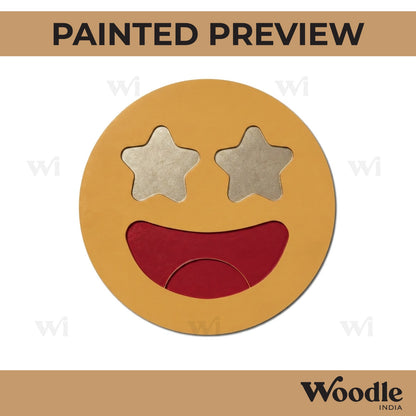Star Eyes Face Emoji Pre Marked MDF Design 1