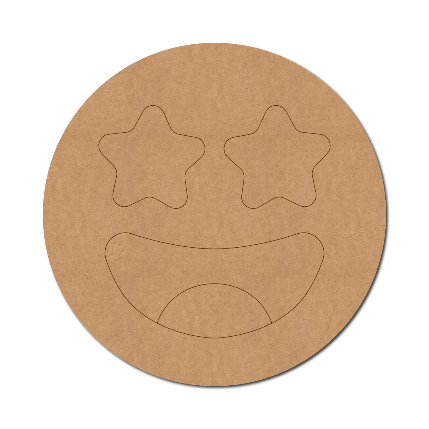 Star Eyes Face Emoji Pre Marked MDF Design 1