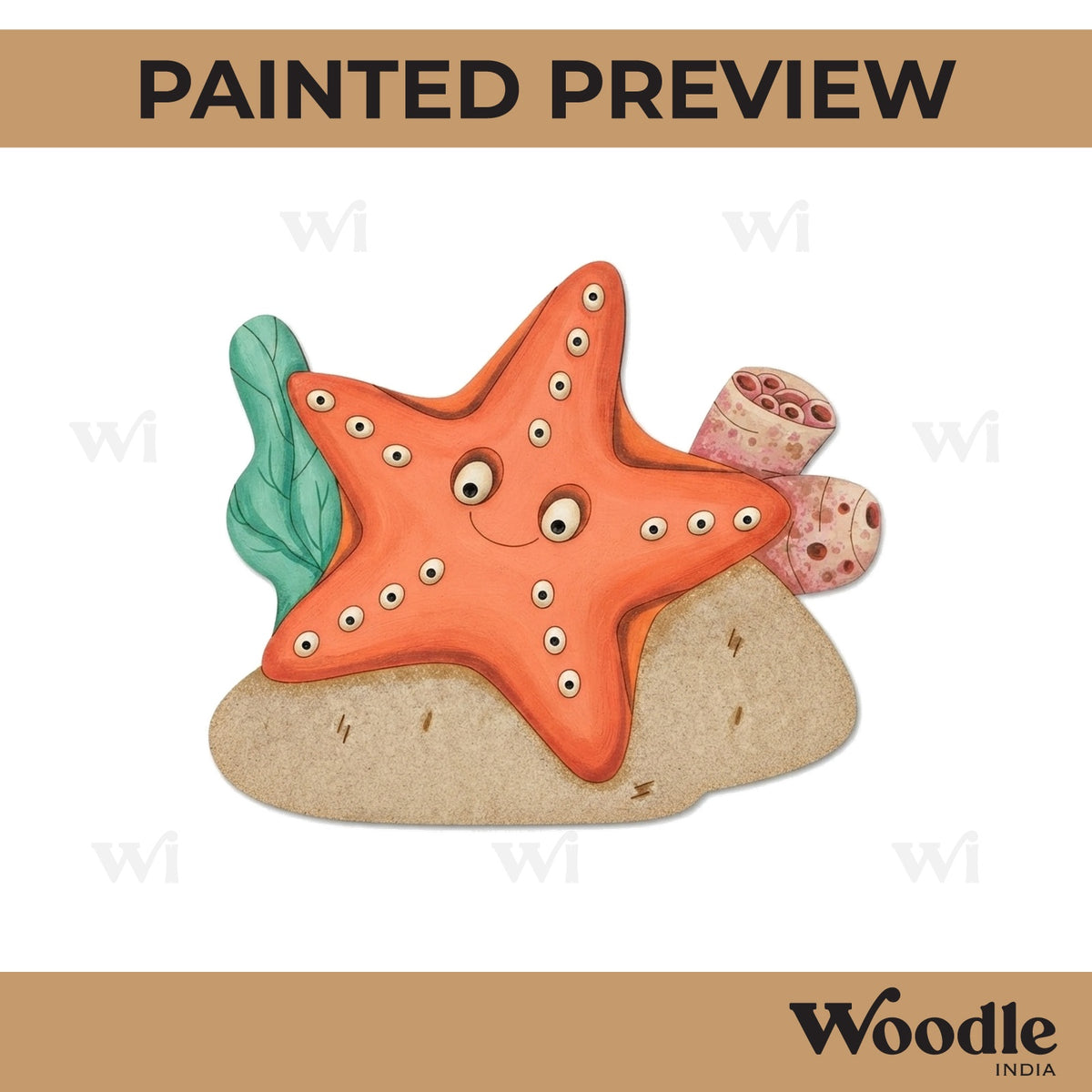 Star Fish Pre Marked MDF Design 2