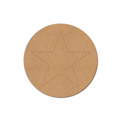 Star Pre Marked Round MDF Design 1