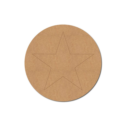 Star Pre Marked Round MDF Design 1