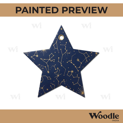 Star Hole Christmas Ornament Cutout MDF Design 1