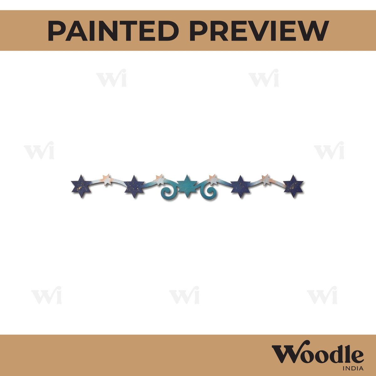 Stars Garland Cutout MDF Design 1