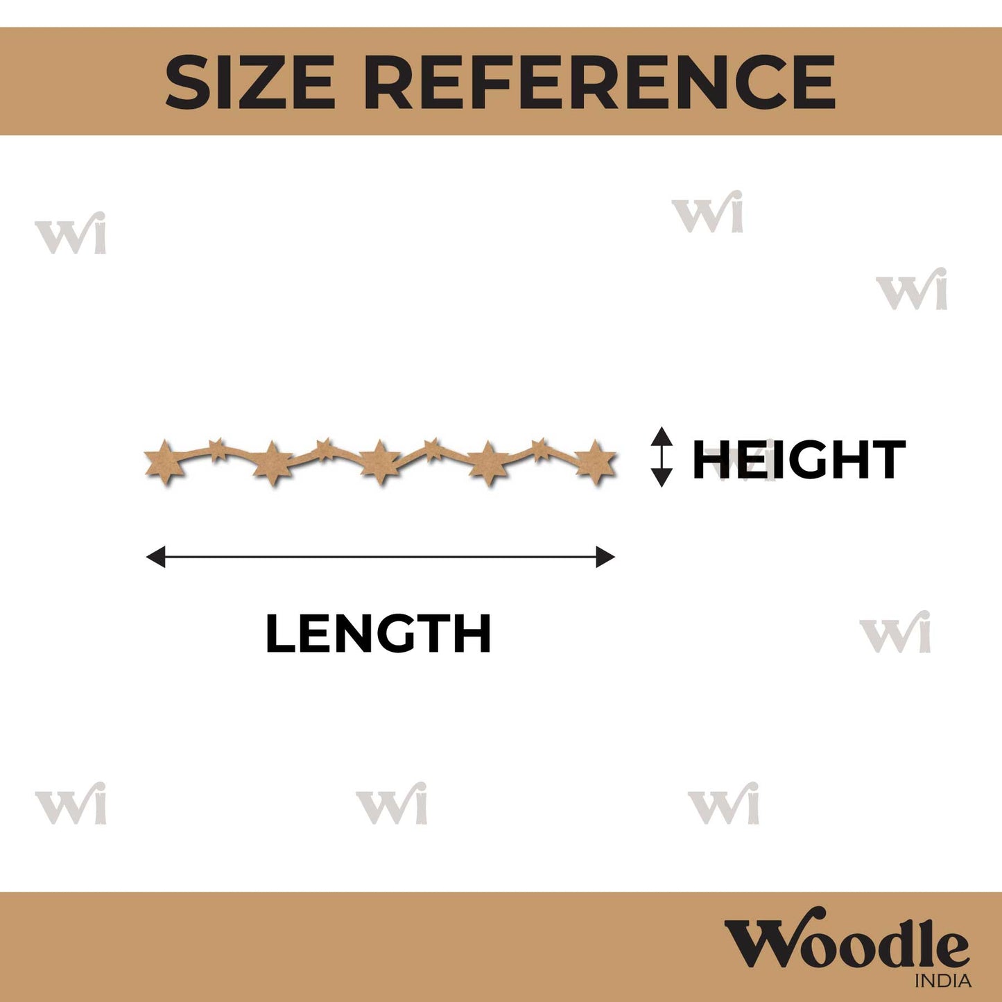 Stars Garland Cutout MDF Design 1