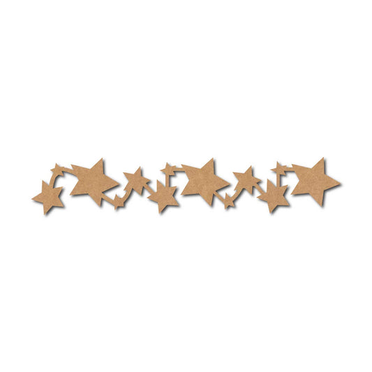 Stars Garland Cutout MDF Design 2