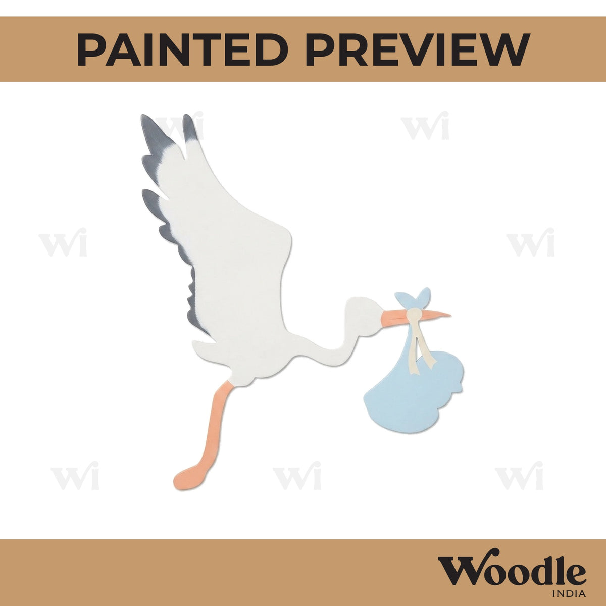 Stork Bird Cutout MDF Design 2