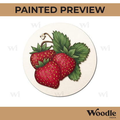 Strawberries Pre Marked Round MDF Design 1