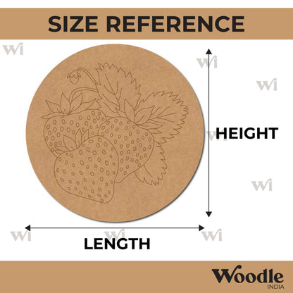 Strawberries Pre Marked Round MDF Design 1