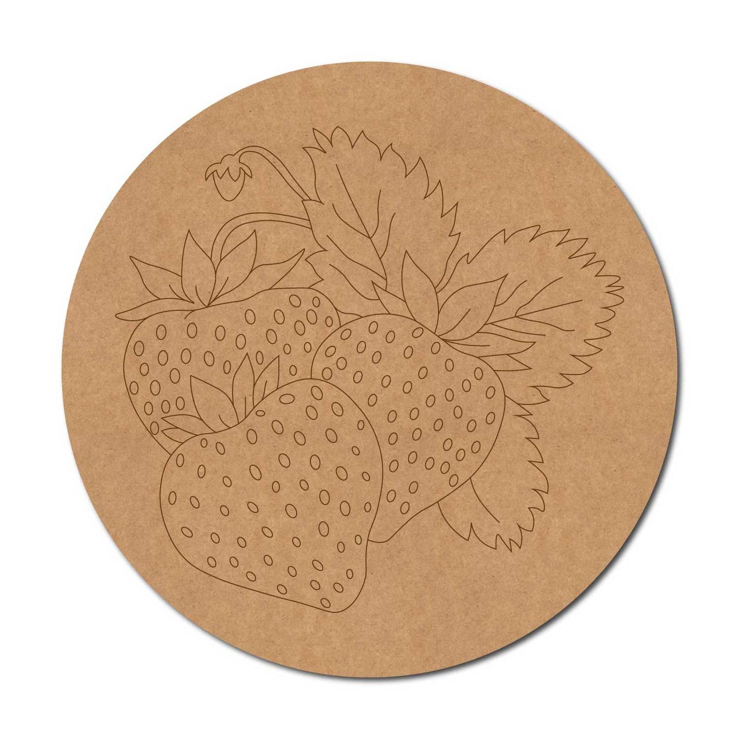 Strawberries Pre Marked Round MDF Design 1