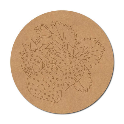 Strawberries Pre Marked Round MDF Design 1