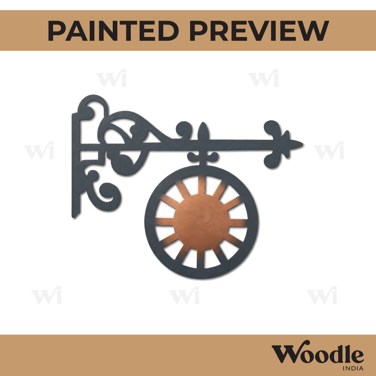 Street Clock Cutout MDF Design 2