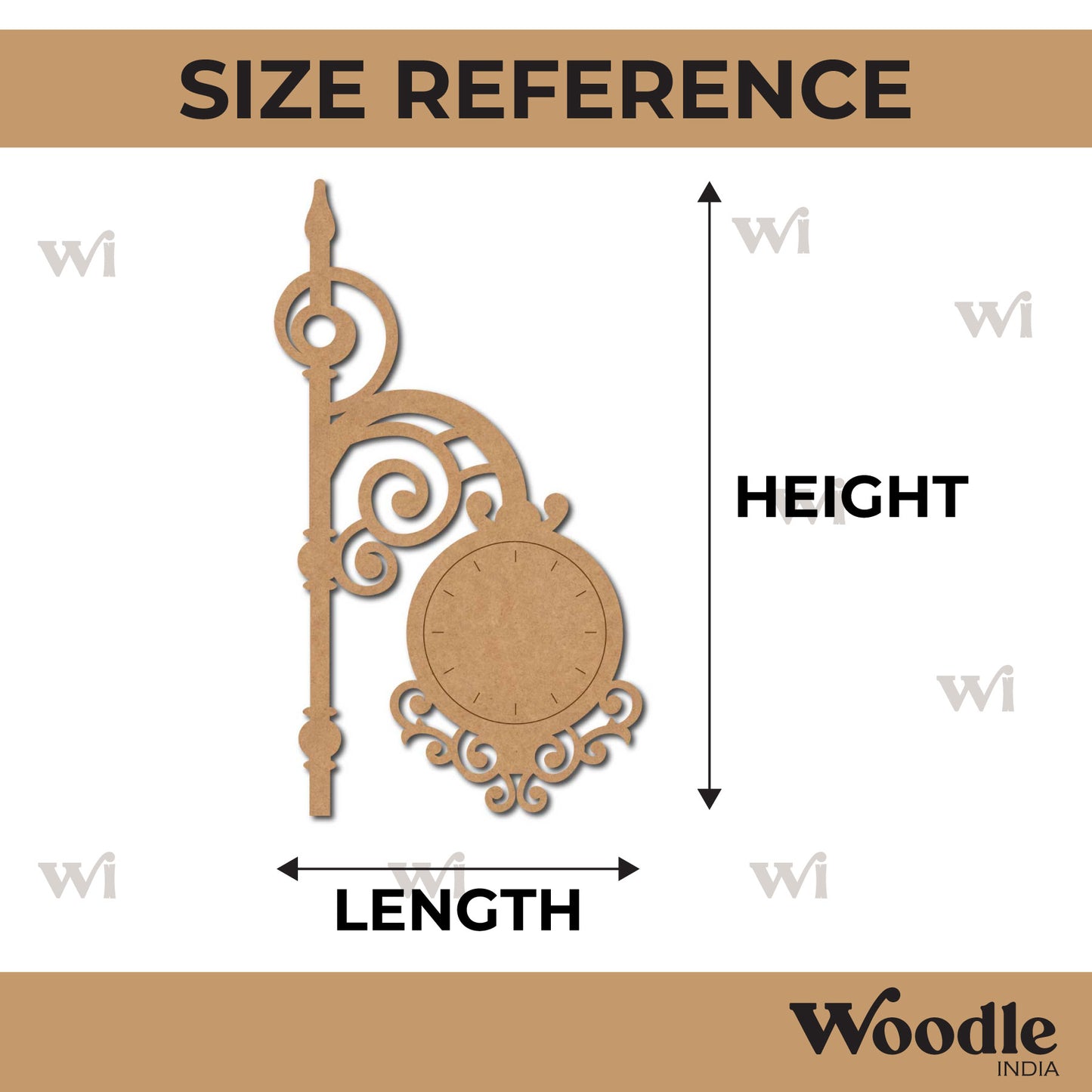 Street Clock Pre Marked MDF Design 1