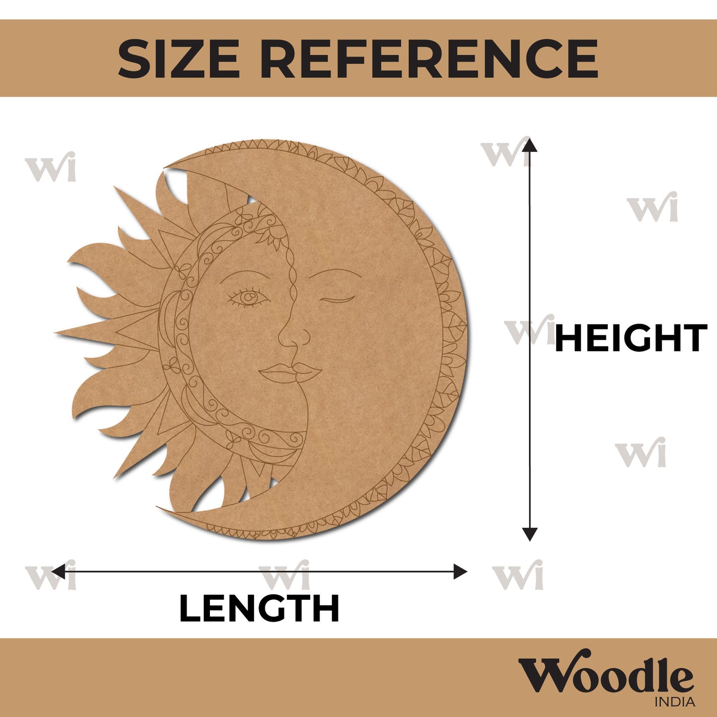 Sun And Moon Pre Marked MDF Design 1