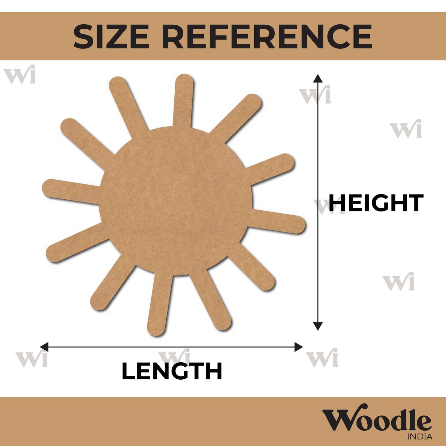 Sun Cutout MDF Design 1
