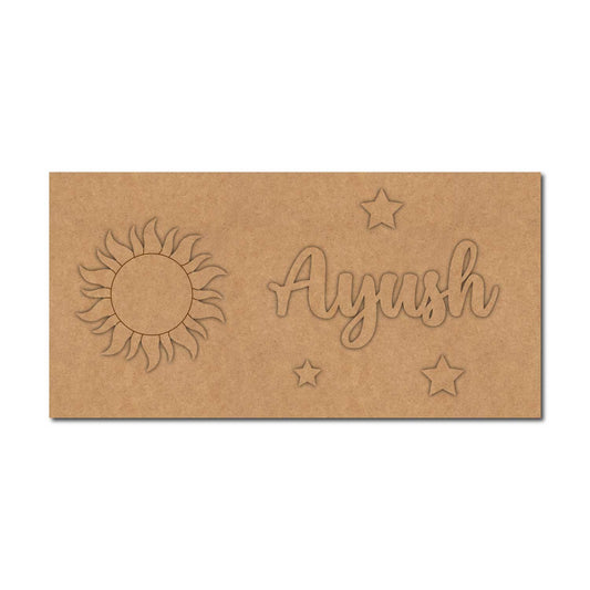 Sun Kids Nameplate MDF Design 1
