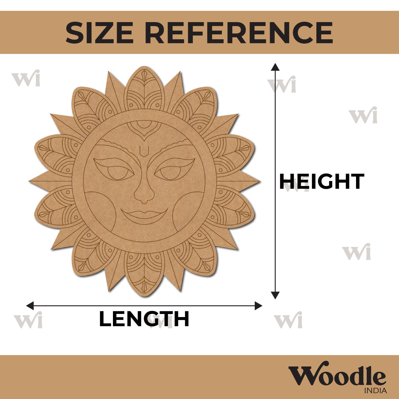 Sun Mandala Pre Marked MDF Design 1