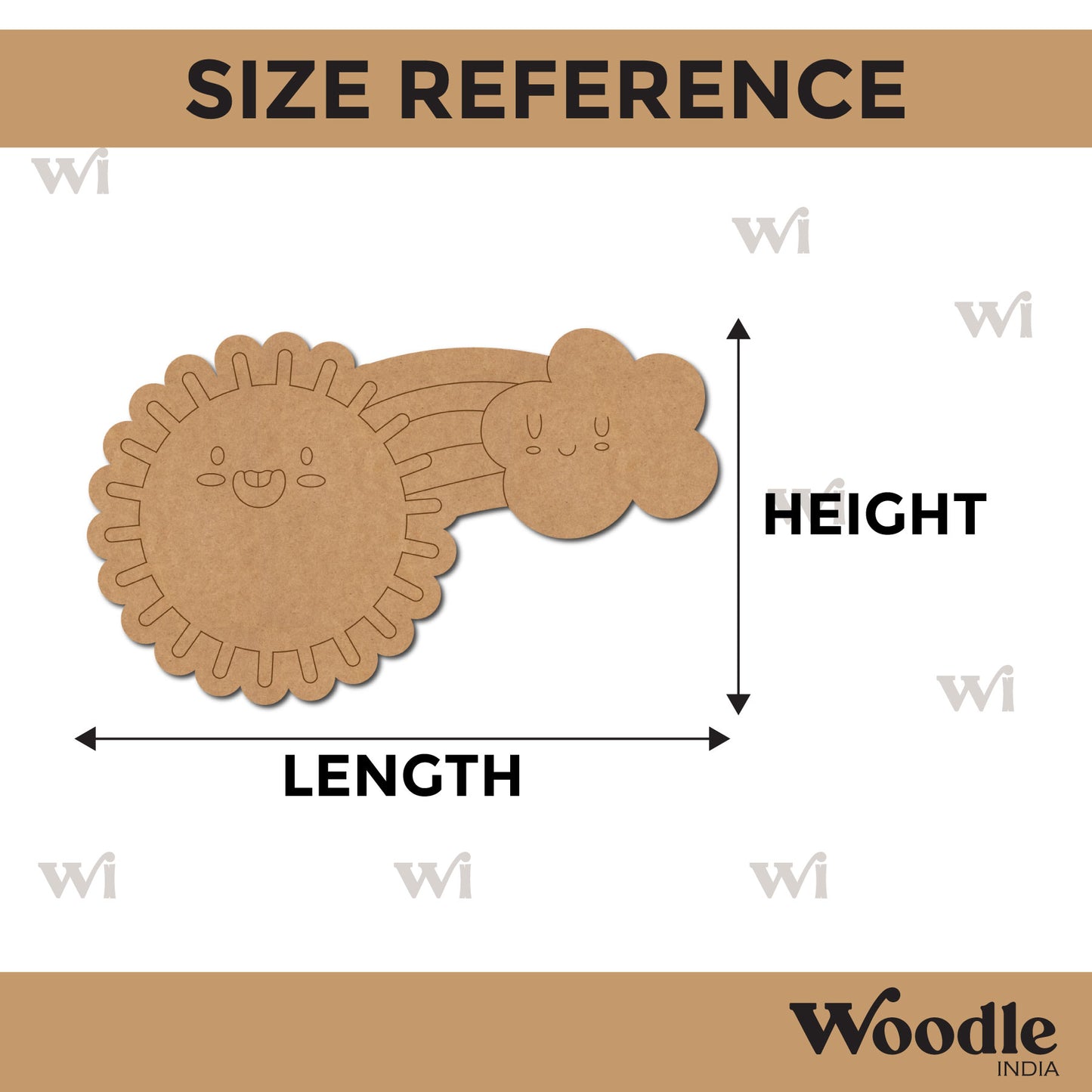 Sun Rainbow Cloud Pre Marked MDF Design 1