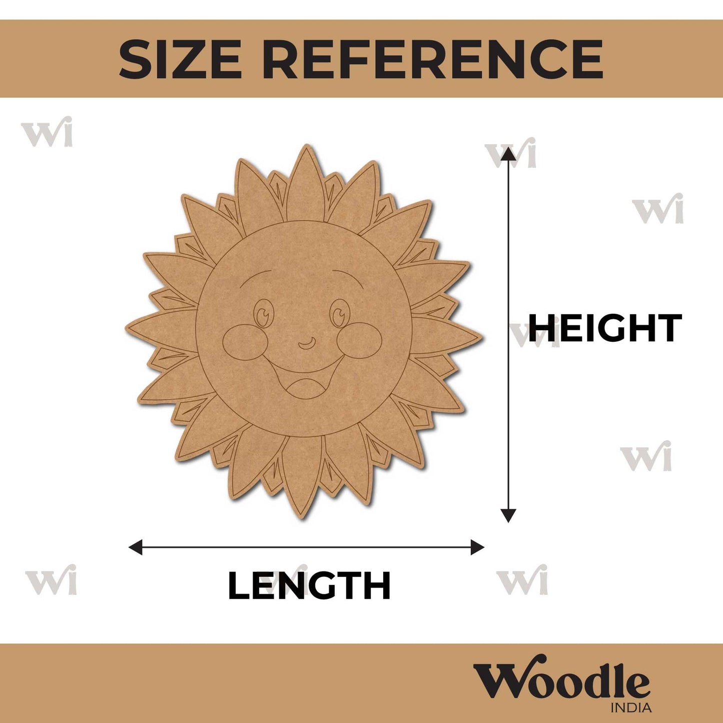Sunflower Cartoon Pre Marked MDF Design 1