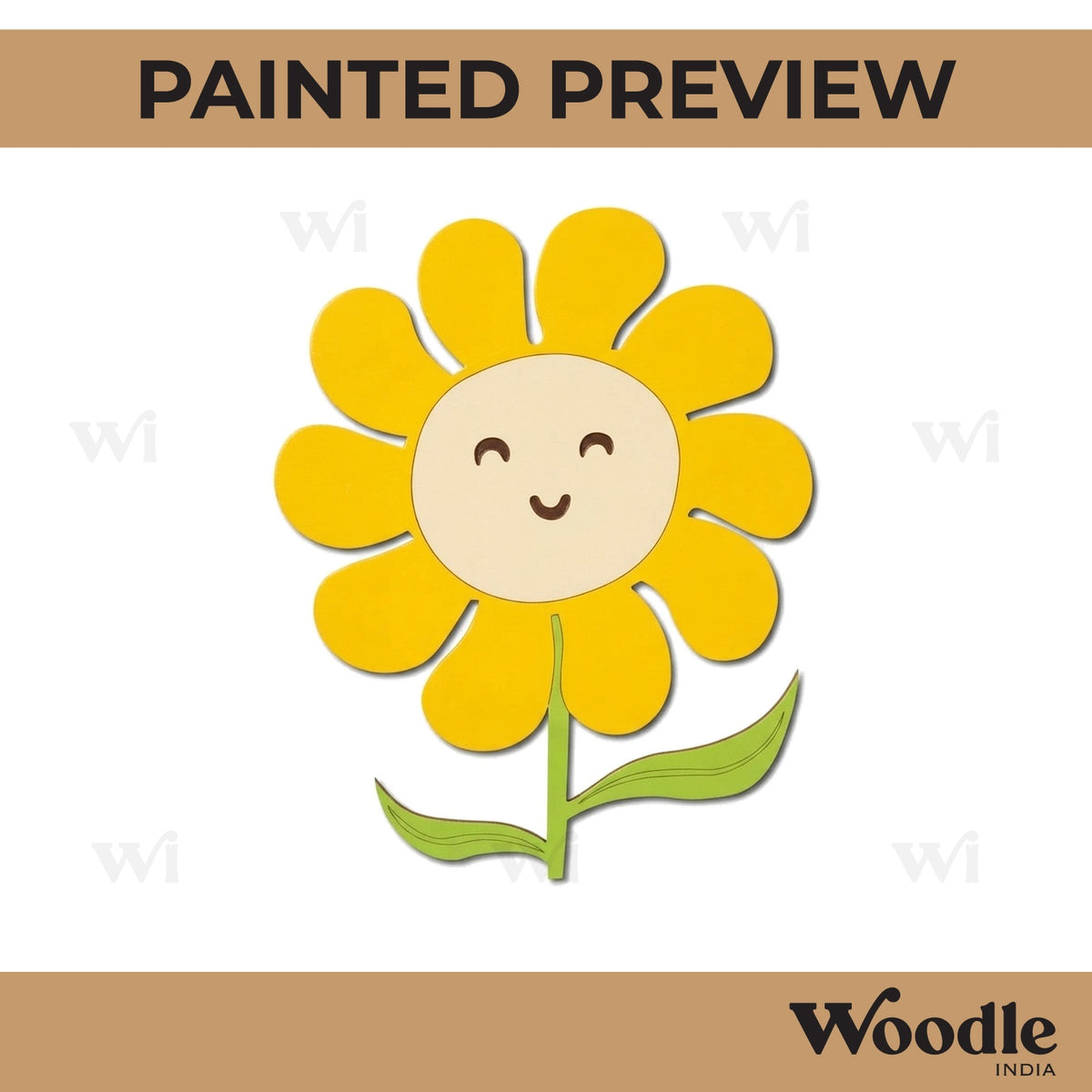 Sunflower Cartoon Pre Marked MDF Design 2