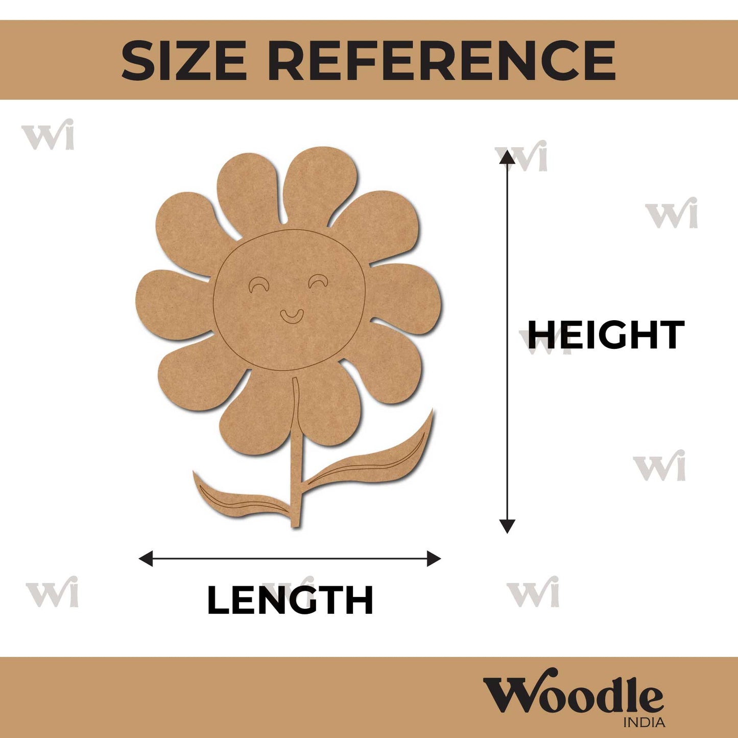 Sunflower Cartoon Pre Marked MDF Design 2