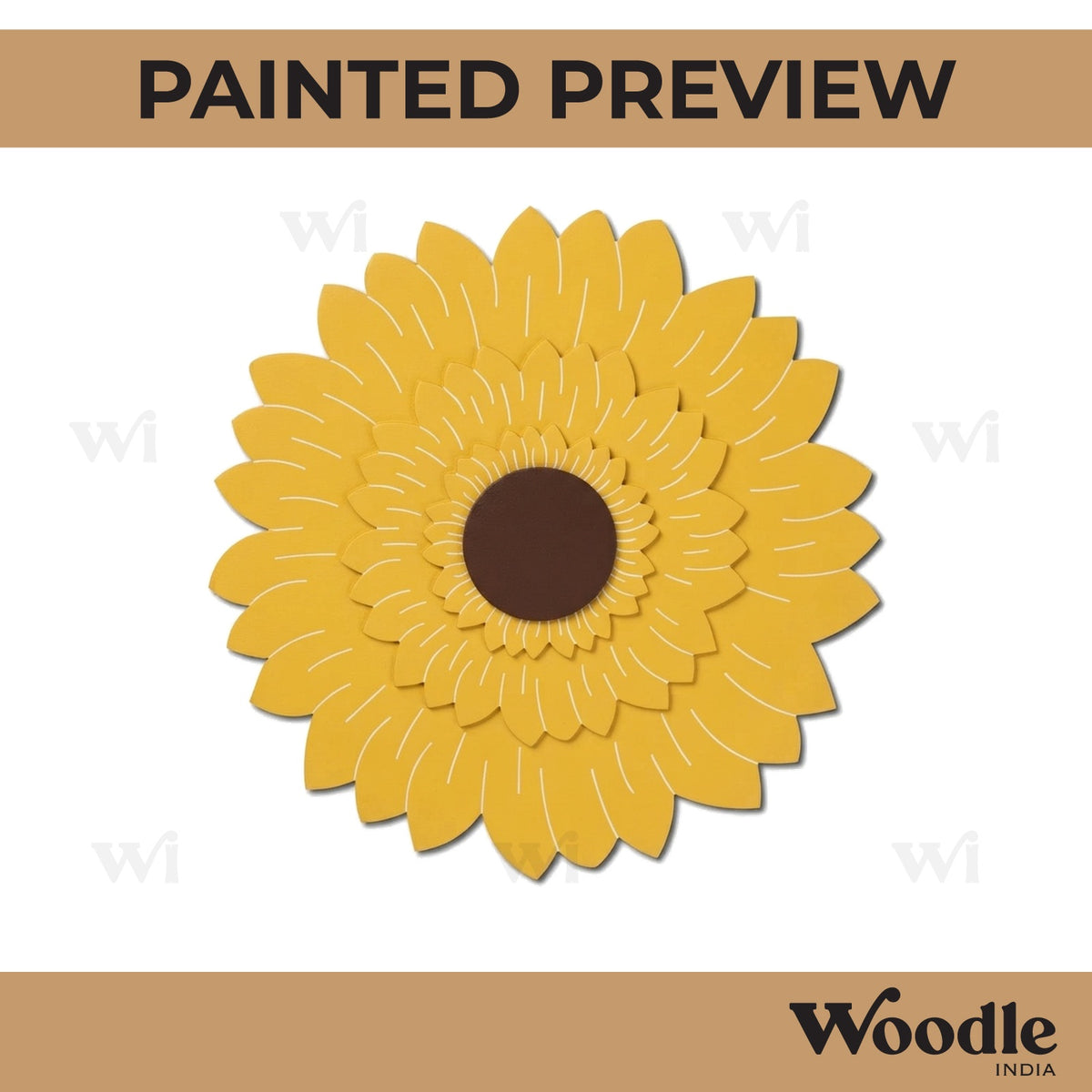 Sunflower Diya Tealight Holder Pre Marked MDF Design 1