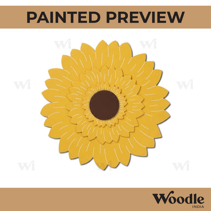 Sunflower Diya Tealight Holder Pre Marked MDF Design 1