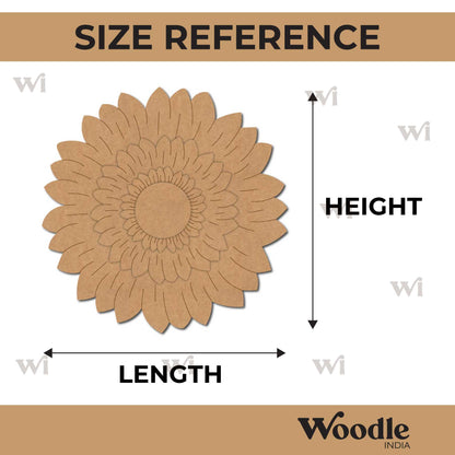 Sunflower Diya Tealight Holder Pre Marked MDF Design 1