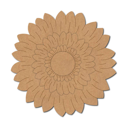 Sunflower Diya Tealight Holder Pre Marked MDF Design 1