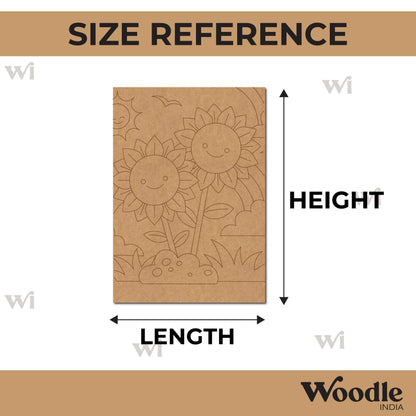 Sunflowers Cartoon Pre Marked Base MDF Design 1
