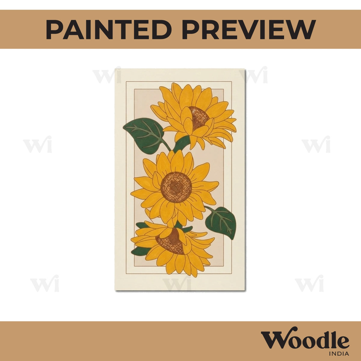 Sunflowers Pre Marked Base MDF Design 1