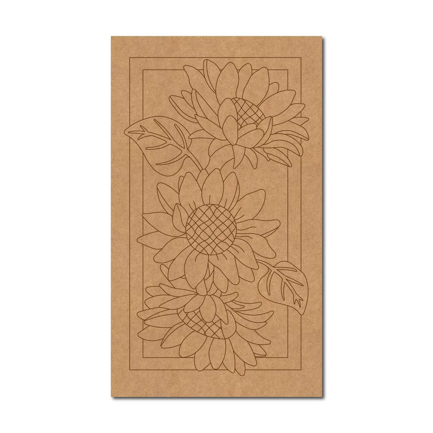 Sunflowers Pre Marked Base MDF Design 1