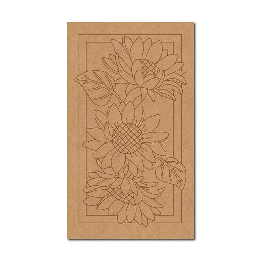 Sunflowers Pre Marked Base MDF Design 1