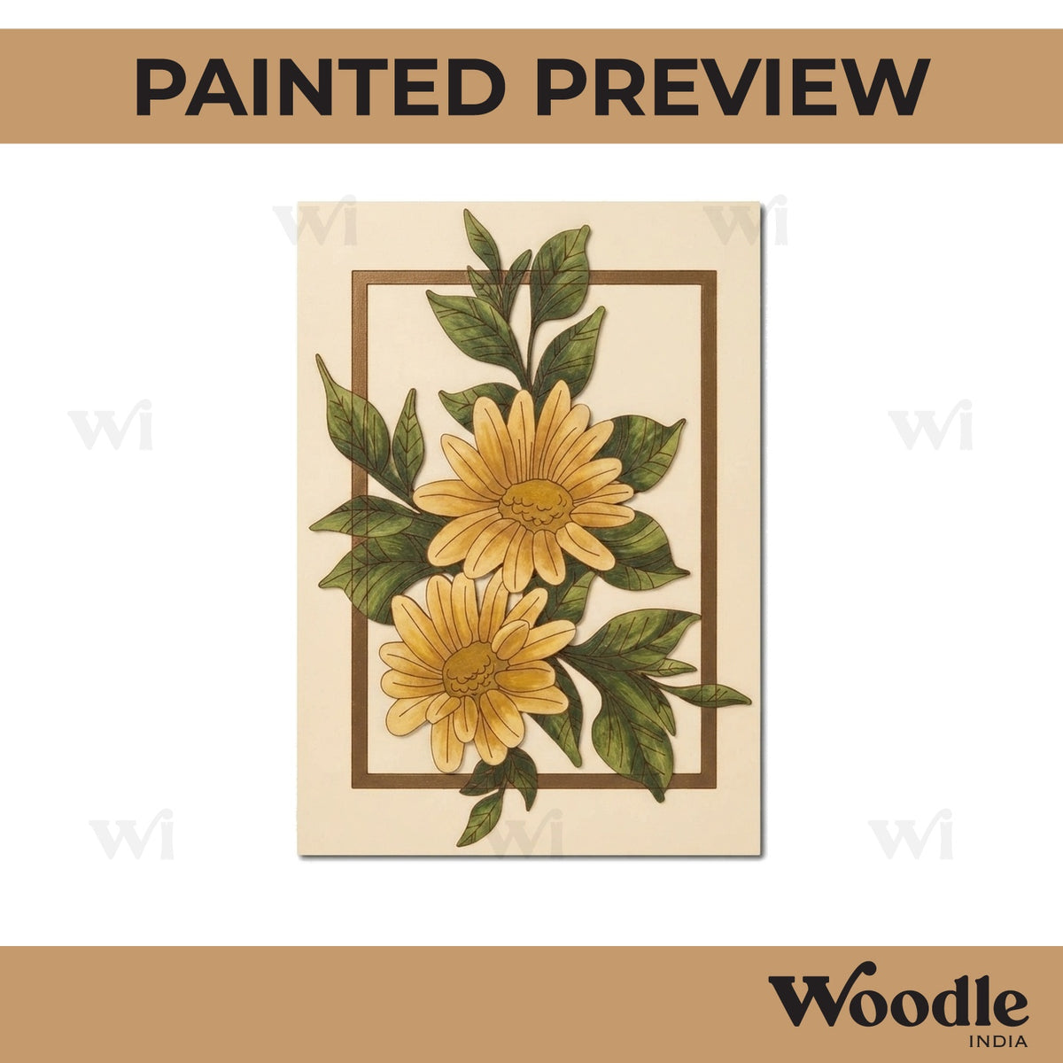 Sunflowers Pre Marked Base MDF Design 2