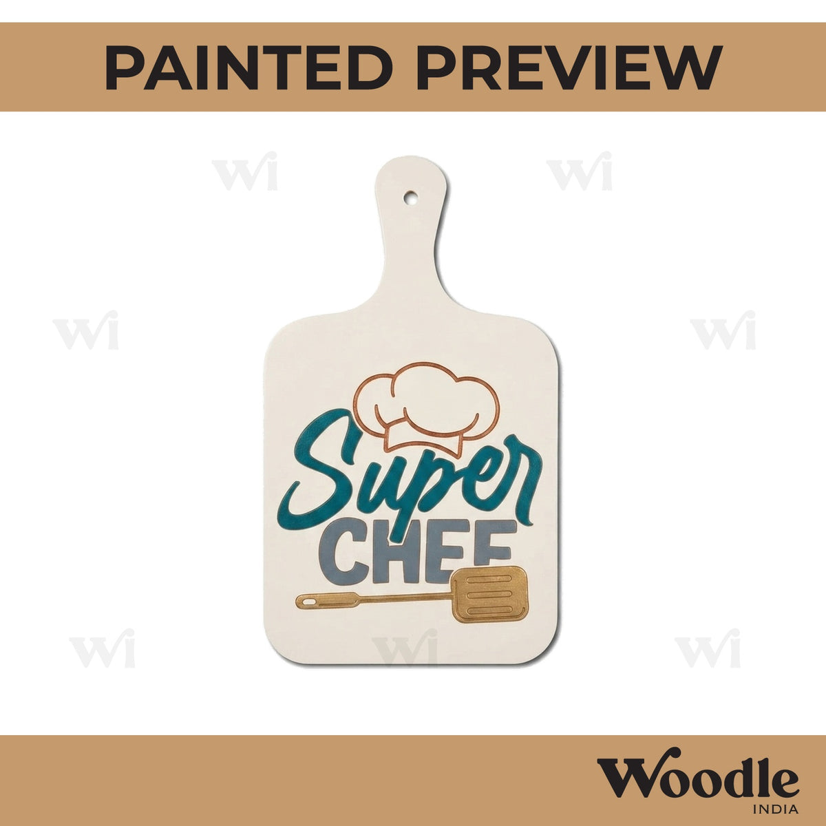 Super Chef Pre Marked Chopping Board MDF Design 1