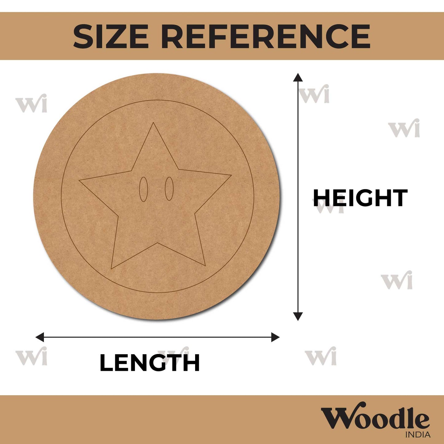 Super Mario Star Pre Marked Round MDF Design 1