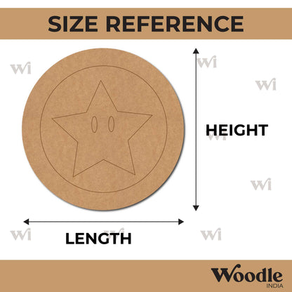 Super Mario Star Pre Marked Round MDF Design 1