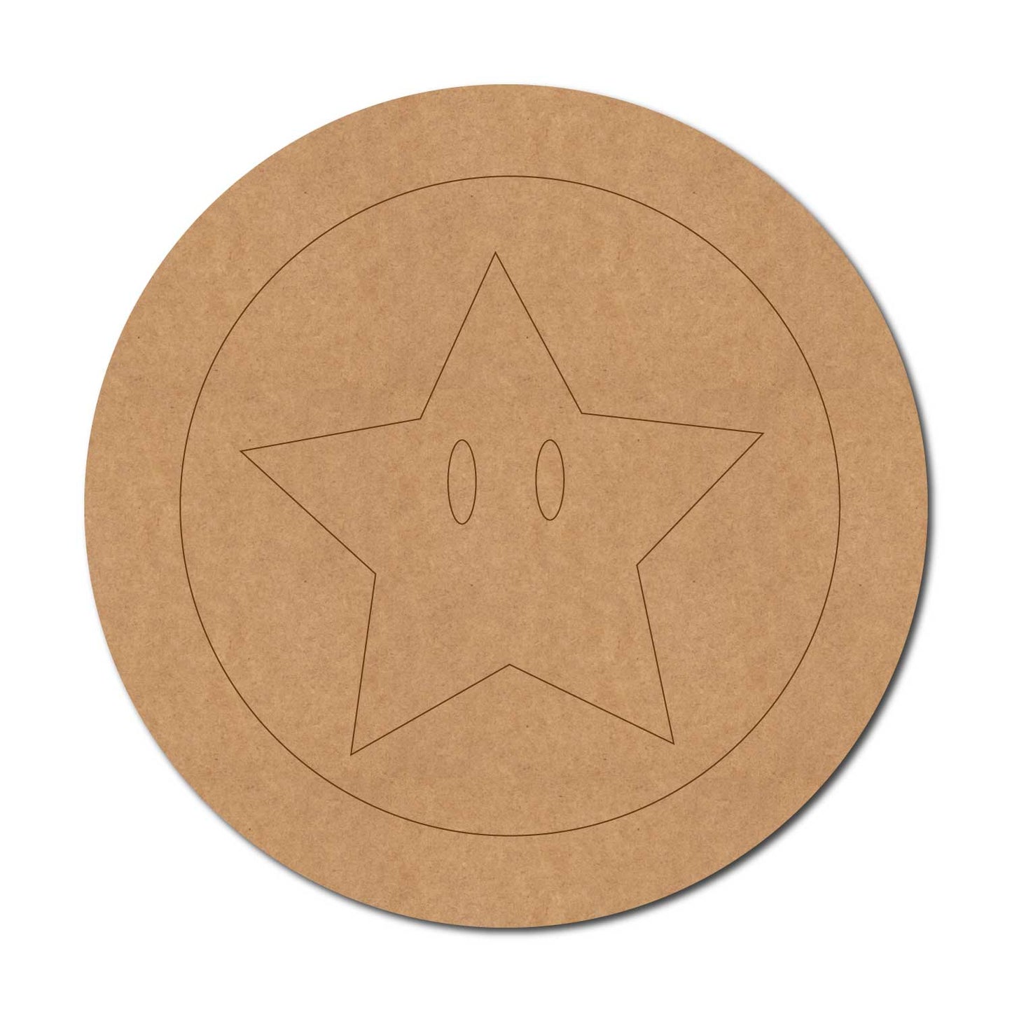 Super Mario Star Pre Marked Round MDF Design 1
