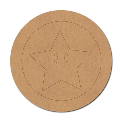 Super Mario Star Pre Marked Round MDF Design 1