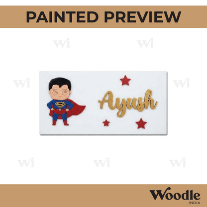 Superman Kids Nameplate MDF Design 1